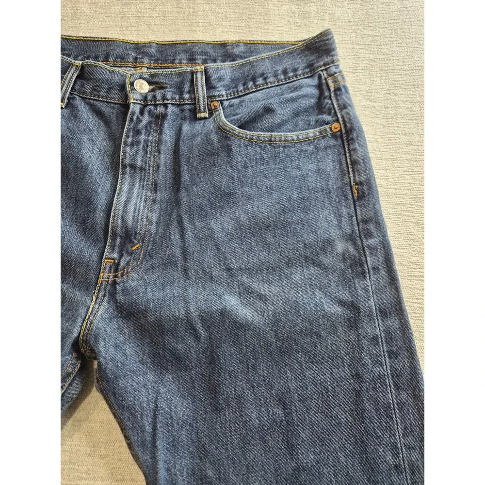 Levi's 505 Jeans Mens 38x32 Blue Denim‎ Zip Fly Straight Leg Outdoor Street Wear
